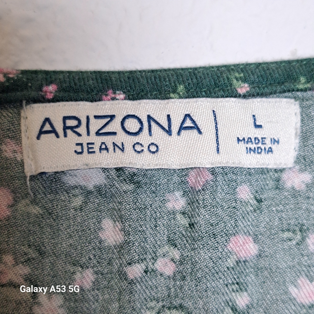 Arizona Jean Company Floral Green and Pink Dress - Picture 3 of 4